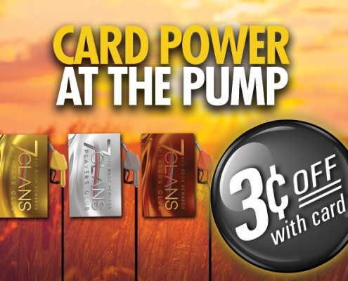 Card power at the pump 3 cents off with card