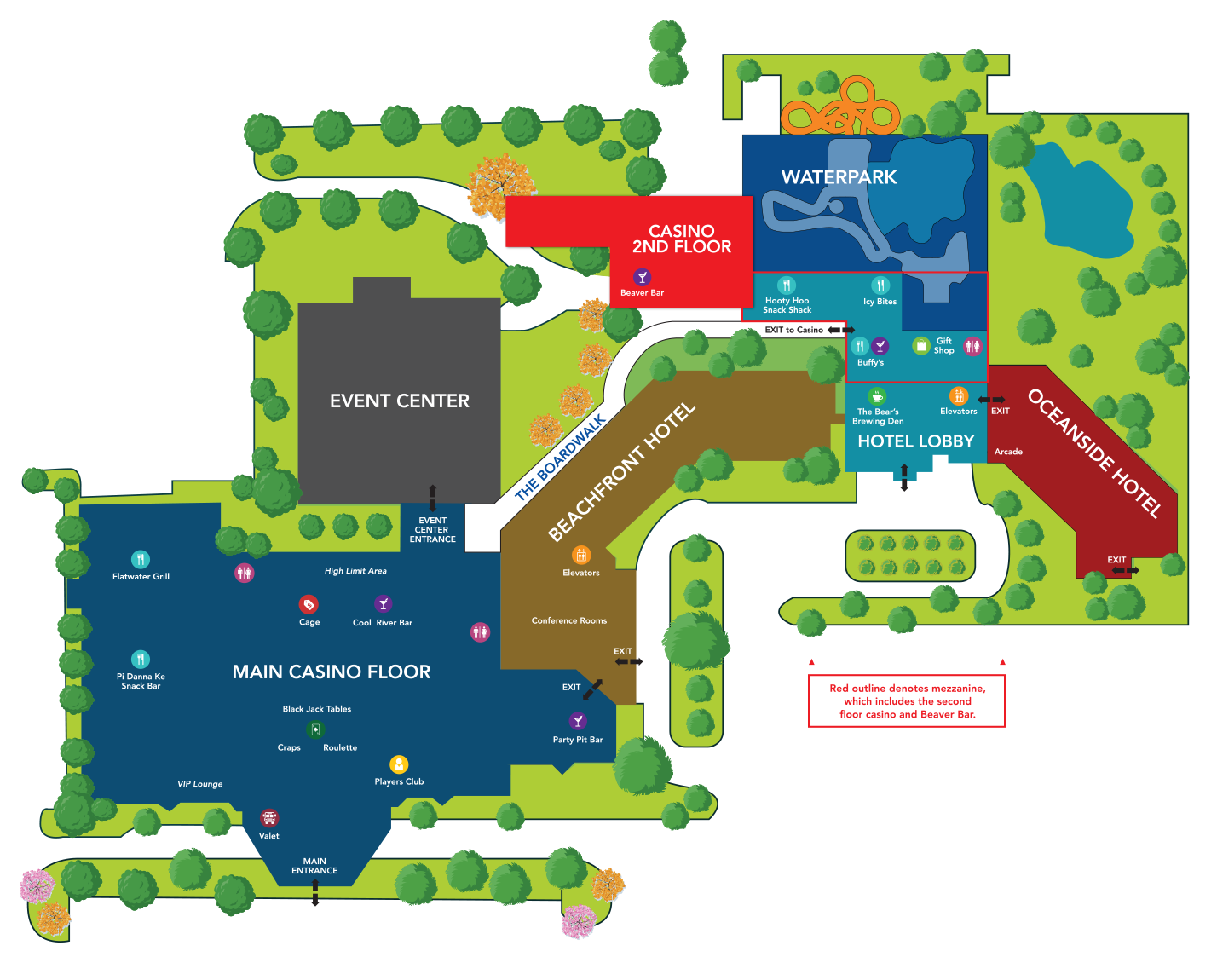 First Council Casino & Hotel Property Map - 7 Clans Casinos