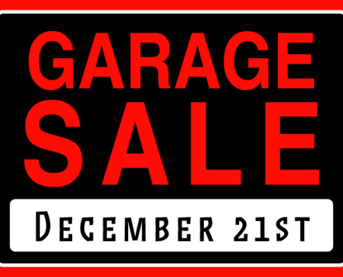 Garage sale December 21