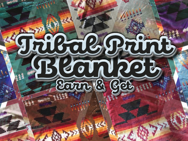 tribal print blanket earn & get