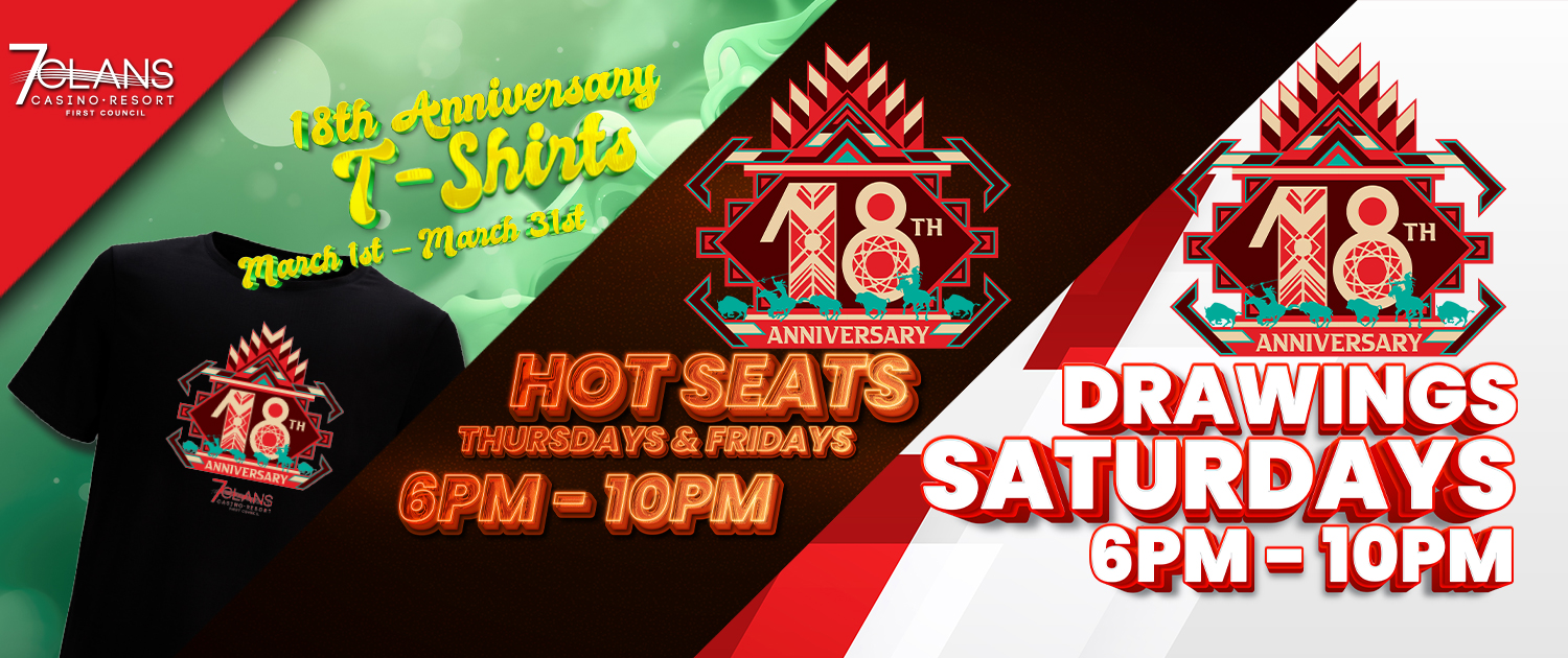 18 Anniversary T-shirts, Hot seats and Drawings